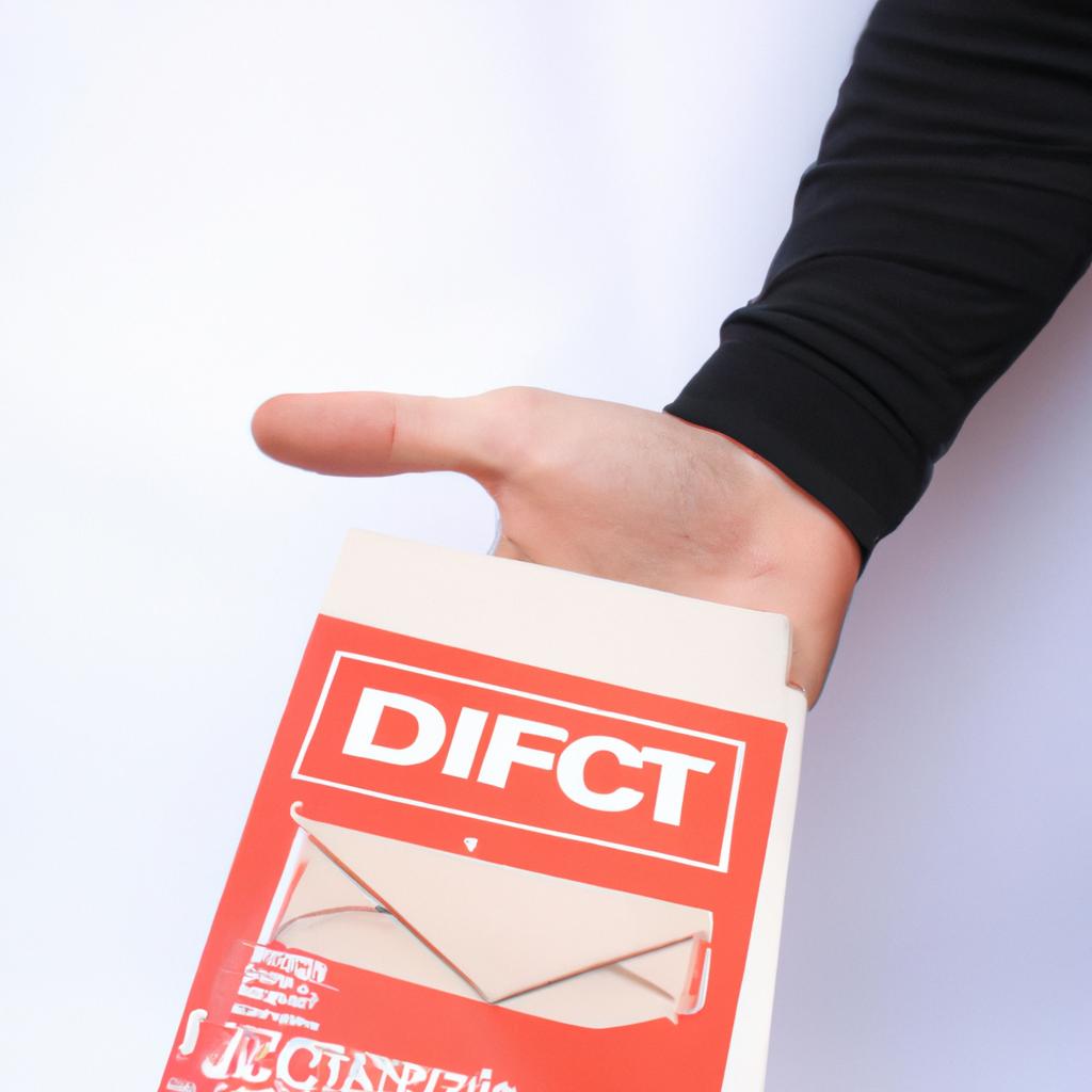 Person holding direct mail materials
